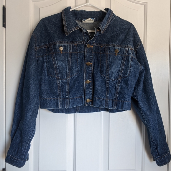 Vintage Cropped Denim Jacket - Picture 1 of 7